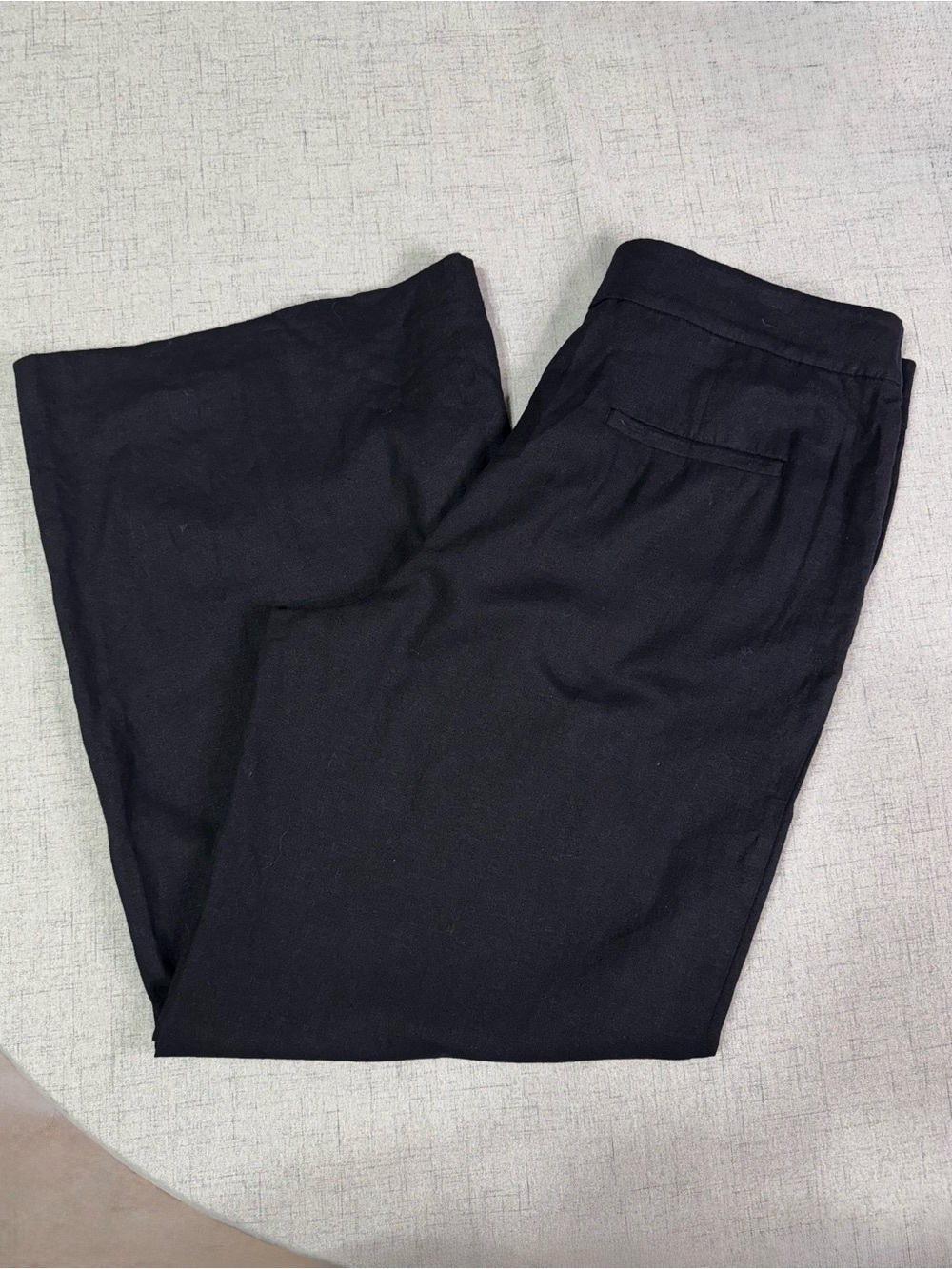 The LOFT Clean Wide Leg Pants in Linen Blend Black Size 14 - Picture 8 of 12